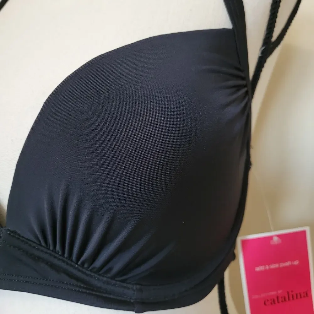 NWT Collection By Catalina Size 32/34D Add A Size Bikini Top Underwire Push Up